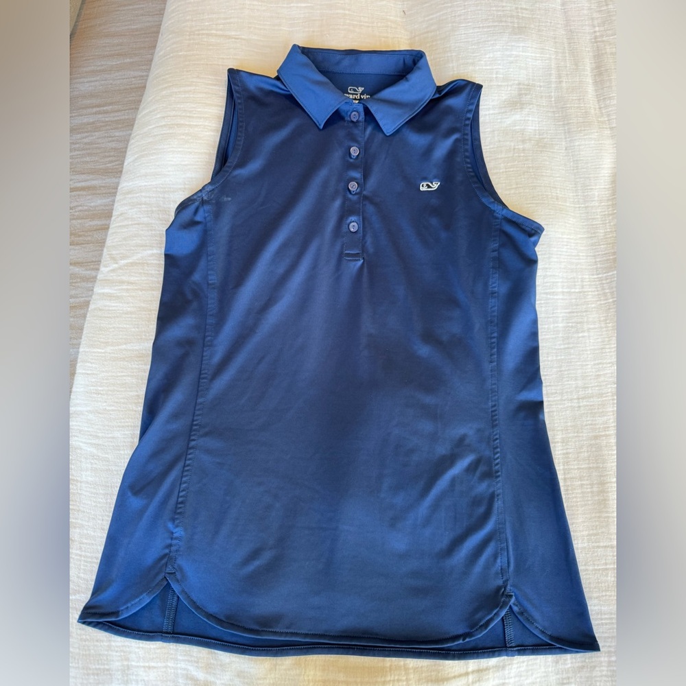 Vineyard Vines Women Navy Sleeveless Polo Shirt